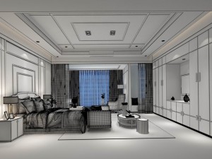 bedroom - european style -9454 Model 3D