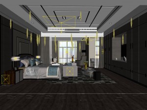 bedroom - european style -9454 Model 3D