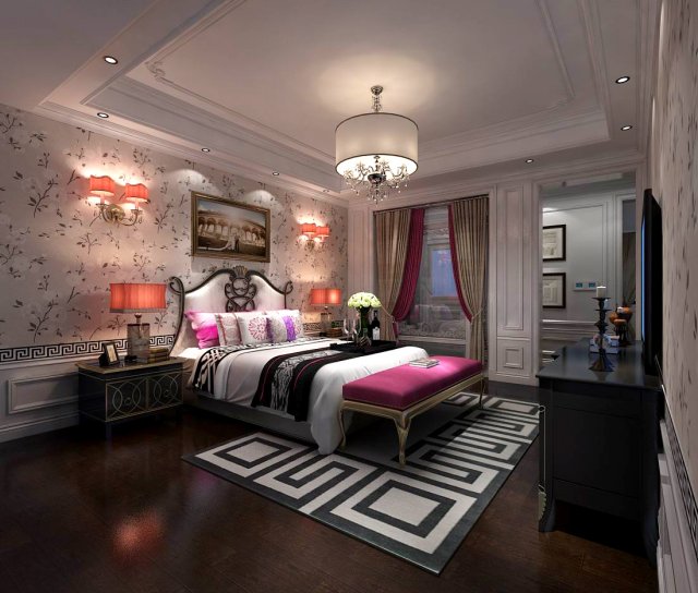 bedroom - european style -9455 3Dモデル .c4d .max .obj .3ds .fbx .stl .blend 