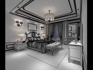 bedroom - european style -9455 3Dモデル