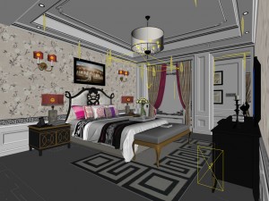 bedroom - european style -9455 3Dモデル