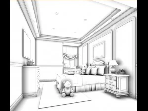 bedroom - pastoral style -9401 3D Model