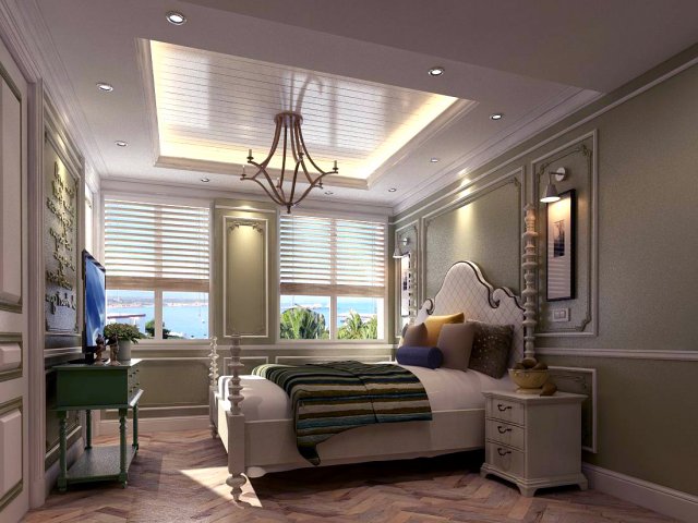 bedroom - pastoral style -9402 3D 모델 .c4d .max .obj .3ds .fbx .stl .blend 