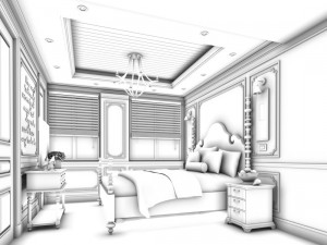 bedroom - pastoral style -9402 3D 모델