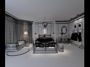 bedroom - modern style -9402 Modelo 3D