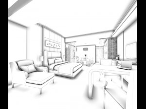 bedroom - modern style -9408 3D Model