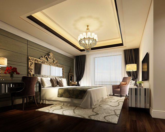 bedroom - modern style -9411 3Dモデル .c4d .max .obj .3ds .fbx .stl .blend 