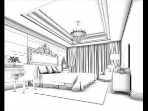 bedroom - modern style -9411 3Dモデル