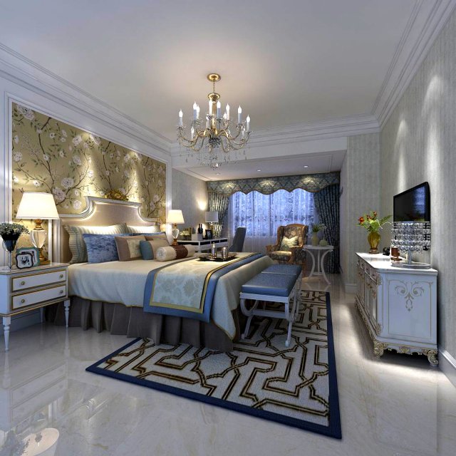 bedroom - contemporary - 9414 Model 3D .c4d .max .obj .3ds .fbx .stl .blend 