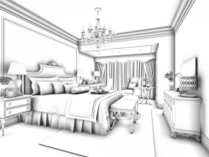 bedroom - contemporary - 9414 Model 3D