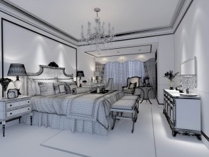 bedroom - contemporary - 9414 Model 3D