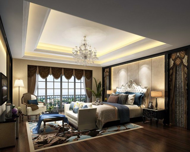 bedroom - modern style -9419 3Dモデル .c4d .max .obj .3ds .fbx .stl .blend