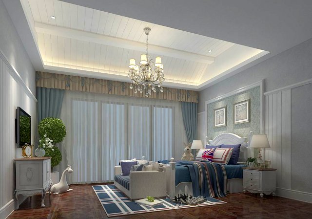 bedroom - modern style-9420 Modelo 3D .c4d .max .obj .3ds .fbx .stl .blend 