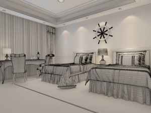 bedroom - modern style -9426 Model 3D