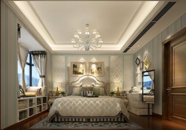 bedroom - modern style -9437 3D Модель .c4d .max .obj .3ds .fbx .stl .blend 