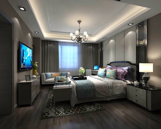 bedroom - modern style -9441 3Dモデル .c4d .max .obj .3ds .fbx .stl .blend 