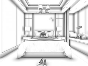 bedroom - modern style -9445 Modello 3D