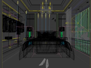 bedroom - modern style -9445 Modello 3D