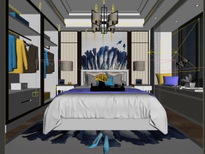 bedroom - modern style -9445 Modello 3D