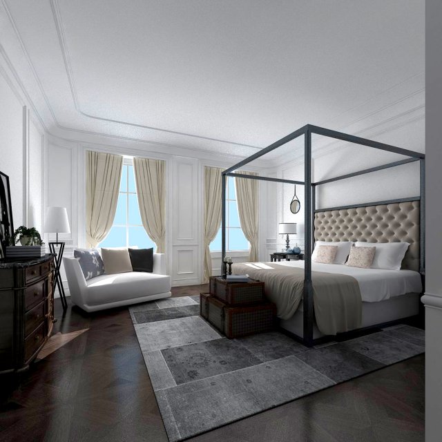 bedroom - modern style -9451 Modelo 3D .c4d .max .obj .3ds .fbx .stl .blend 