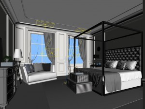 bedroom - modern style -9451 Modelo 3D