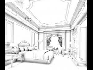 bedroom - modern style -9455 3Dモデル