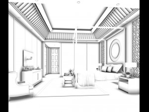 bedroom - chinese style -9402 3D Model
