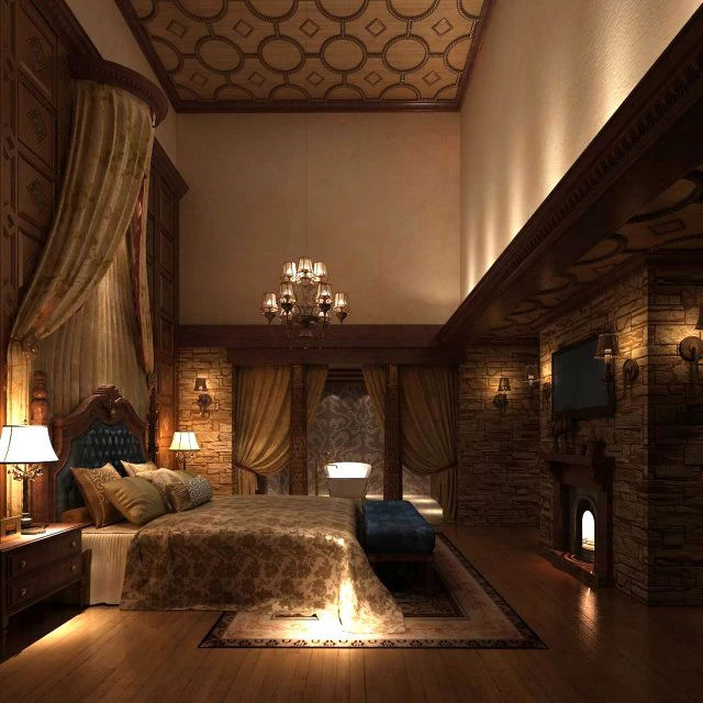 bedroom - chinese style -9404 3D Model .c4d .max .obj .3ds .fbx .stl .blend 