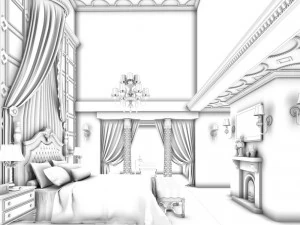 bedroom - chinese style -9404 3D Model