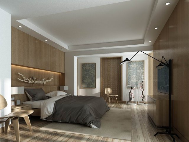 bedroom - chinese style -9406 3D Модель .c4d .max .obj .3ds .fbx .stl .blend 