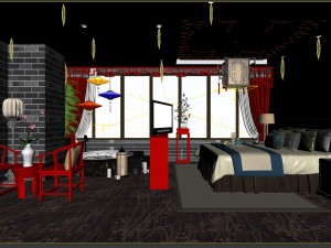 bedroom - chinese style -9408 3D 모델