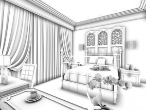 bedroom - chinese style -9413 3D Модель