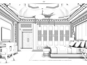 bedroom - chinese style -9414 Modèle 3D