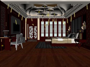 bedroom - chinese style -9414 Modèle 3D