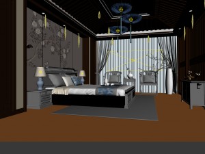 bedroom - chinese style -9419 Modèle 3D