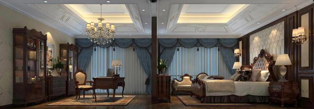 bedroom - chinese style -9420 3D Модель .c4d .max .obj .3ds .fbx .stl .blend 