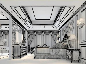 bedroom - chinese style -9420 3D Model