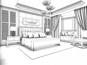 bedroom - chinese style -9421 3D Model