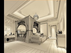 bedroom - chinese style -9423 Modèle 3D