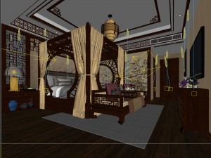 bedroom - chinese style -9423 Modèle 3D