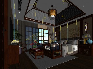 bedroom - chinese style -9424 3D 모델