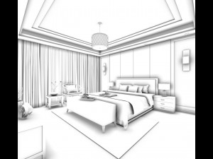 bedroom - chinese style-9430 3D 모델