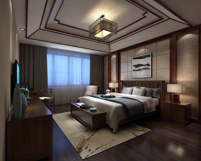 bedroom - chinese style -9432 Modèle 3D .c4d .max .obj .3ds .fbx .stl .blend 