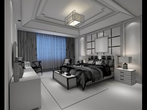 bedroom - chinese style -9432 Modèle 3D