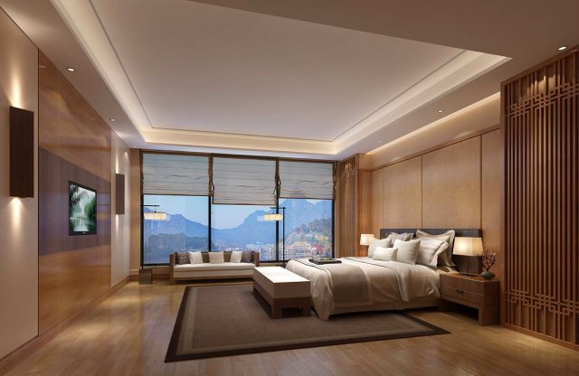 bedroom - chinese style-9433 3D Model .c4d .max .obj .3ds .fbx .stl .blend 