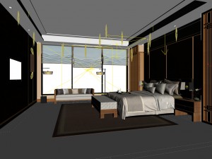bedroom - chinese style-9433 3D Model