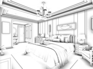 bedroom - chinese style -9434 3D Model
