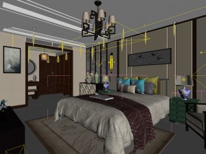 bedroom - chinese style -9434 3D Model