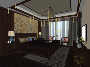bedroom - chinese style-9435 3D-Modell