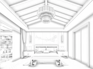 bedroom - chinese style-9436 3D Model